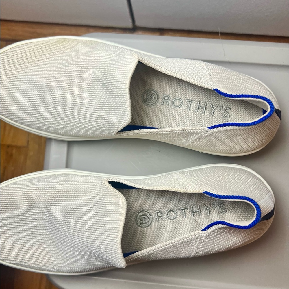 Rothy’s original slip on cream knit shoes - size 6.5 US Womens